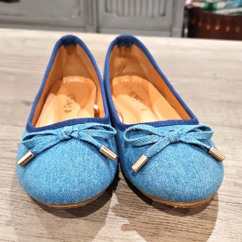 Mossimo Blue Jean Bow Flats Girl's size 1